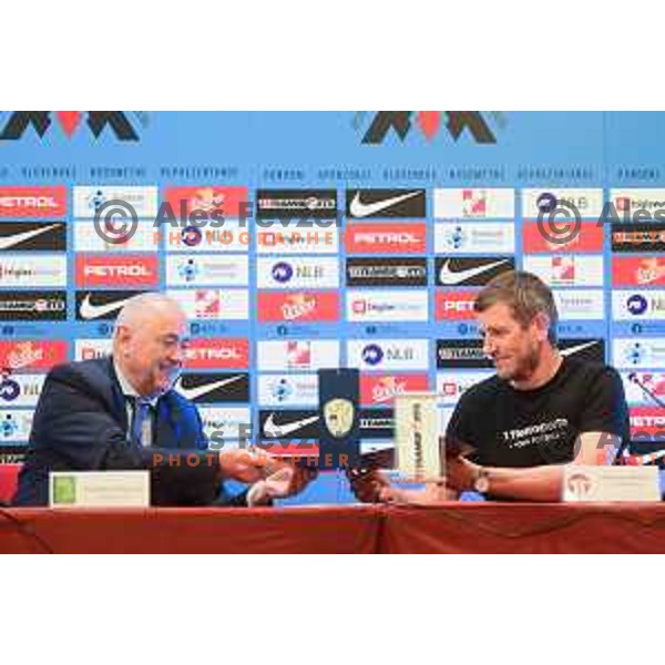 Radenko Mijatovic and Dietmar Wieser during Slovenia Football team press conference in Ljubljana, Slovenia on May 26, 2022