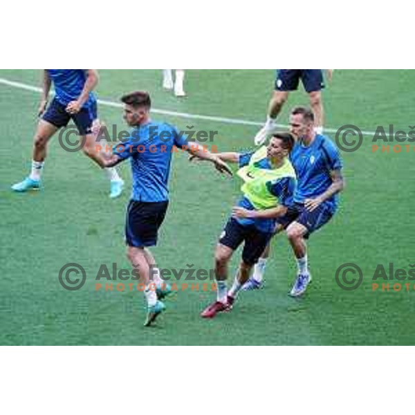 Benjamin Verbic and Miha Zajc of Slovenia Football team during practice session in SRC Stozice, Ljubljana, Slovenia on May 26, 2022