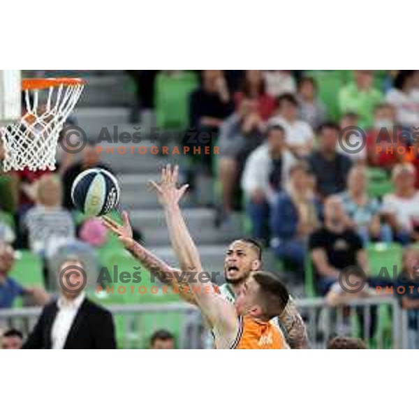 Zach Auguste in action during Final of Nova KBM league second match between Cedevita Olimpija and Helios Suns in SRC Stoic, Ljubljana, Slovenia on May 28, 2022