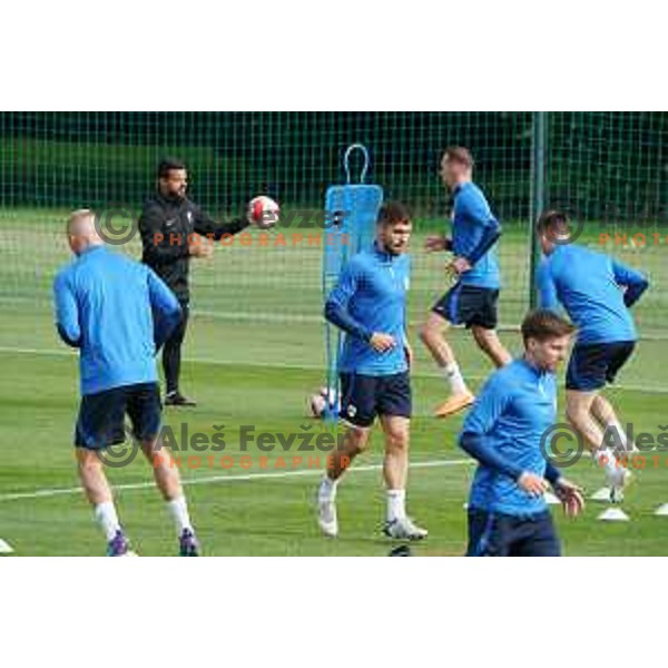Adam Gnezda Cerin of Slovenia Football team during practice session at NNC Brdo on May 30, 2022 