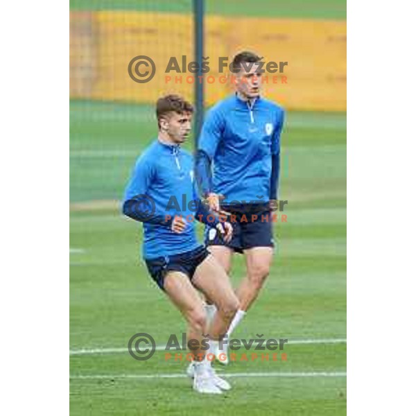 Luka Zahovic of Slovenia Football team during practice session at NNC Brdo on May 30, 2022 