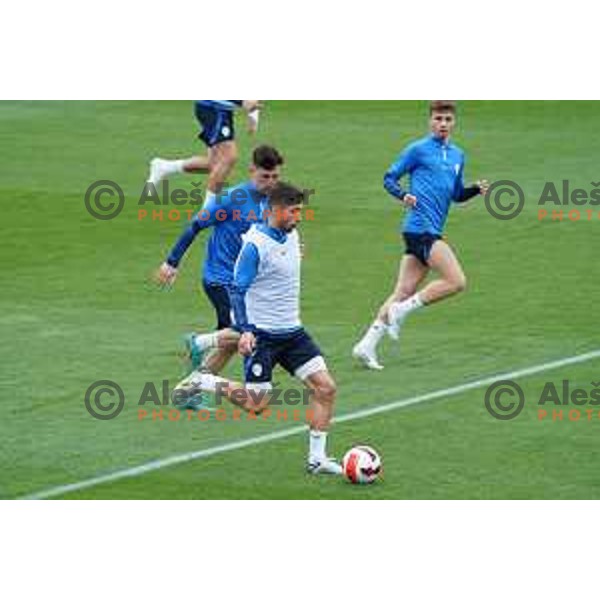 Adam Gnezda Cerin of Slovenia Football team during practice session at NNC Brdo on May 30, 2022