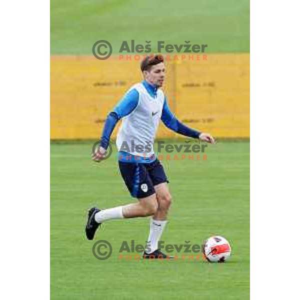 Miha Zajc of Slovenia Football team during practice session at NNC Brdo on May 30, 2022 
