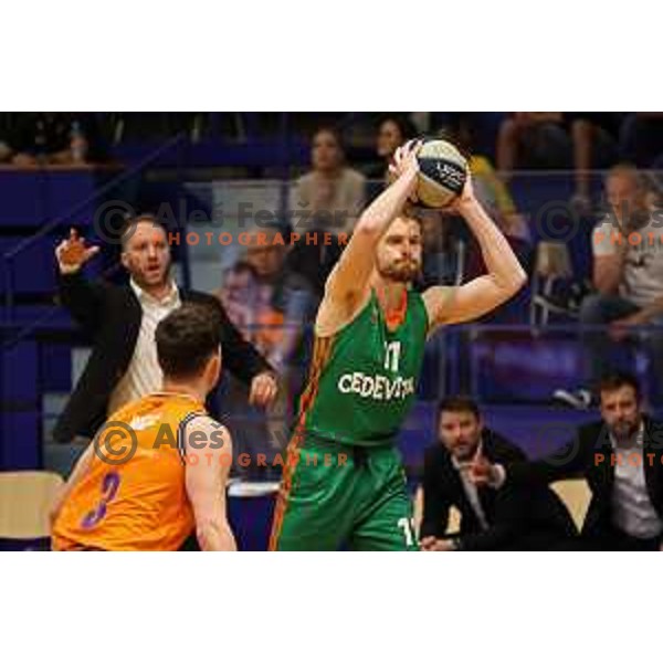 Jaka Blazic in action during Final of Nova KBM league third match between Helios Suns and Cedevita Olimpija in Domzale, Slovenia on May 31, 2022