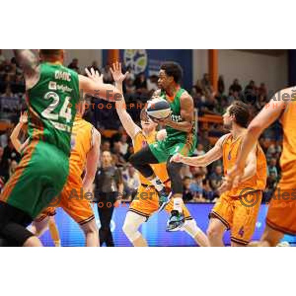 in action during Final of Nova KBM league third match between Helios Suns and Cedevita Olimpija in Domzale, Slovenia on May 31, 2022