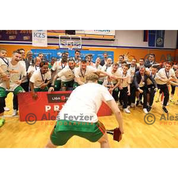 Jaka Blazic in action during Final of Nova KBM league third match between Helios Suns and Cedevita Olimpija in Domzale, Slovenia on May 31, 2022