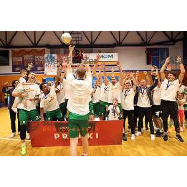 Jaka Blazic in action during Final of Nova KBM league third match between Helios Suns and Cedevita Olimpija in Domzale, Slovenia on May 31, 2022