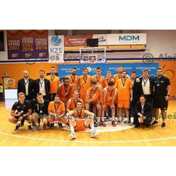 in action during Final of Nova KBM league third match between Helios Suns and Cedevita Olimpija in Domzale, Slovenia on May 31, 2022