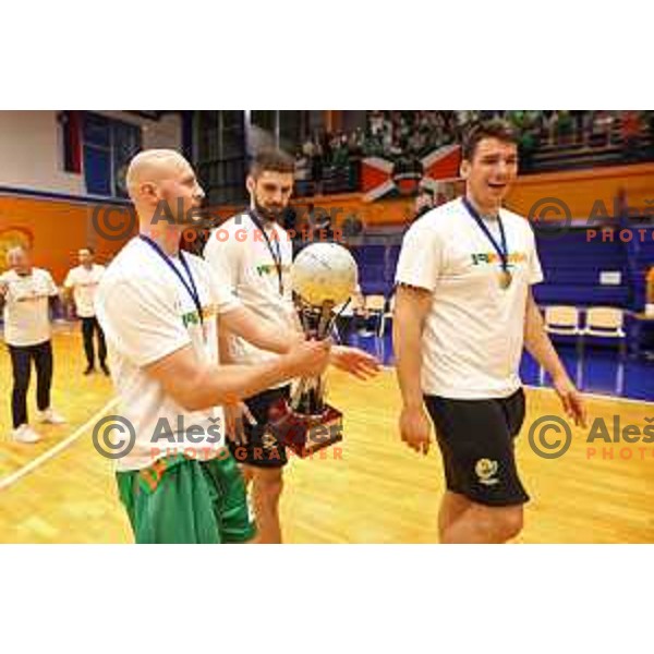 in action during Final of Nova KBM league third match between Helios Suns and Cedevita Olimpija in Domzale, Slovenia on May 31, 2022