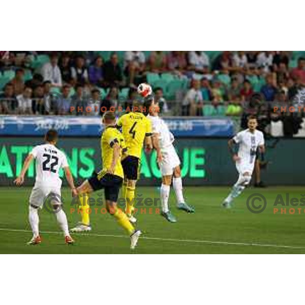 action during UEFA Nations league football match between Slovenia and Sweden in SRC Stozice, Ljubljana, Slovenia on June 2, 2022