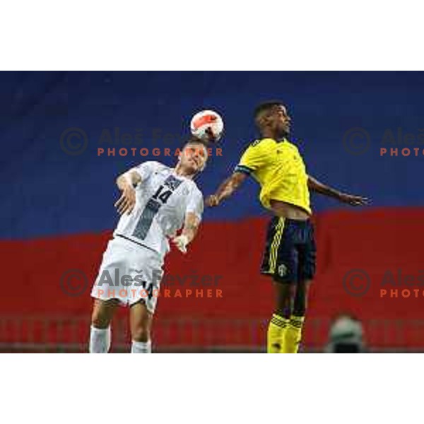 Jasmin Kurtic in action during UEFA Nations league football match between Slovenia and Sweden in SRC Stozice, Ljubljana, Slovenia on June 2, 2022