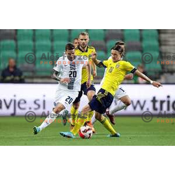 Petar Stojanovic in action during UEFA Nations league football match between Slovenia and Sweden in SRC Stozice, Ljubljana, Slovenia on June 2, 2022
