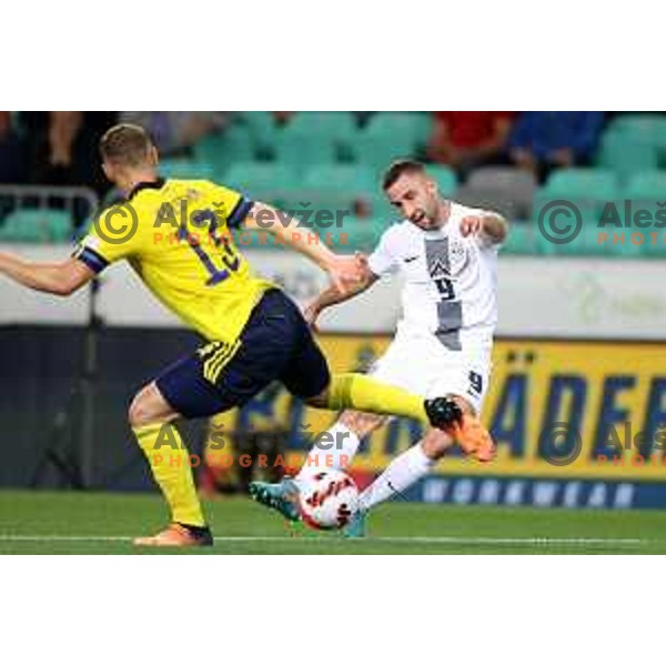Andraz Sporar in action during UEFA Nations league football match between Slovenia and Sweden in SRC Stozice, Ljubljana, Slovenia on June 2, 2022