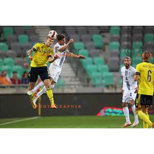 Adam Gnezda Cerin in action during UEFA Nations league football match between Slovenia and Sweden in SRC Stozice, Ljubljana, Slovenia on June 2, 2022