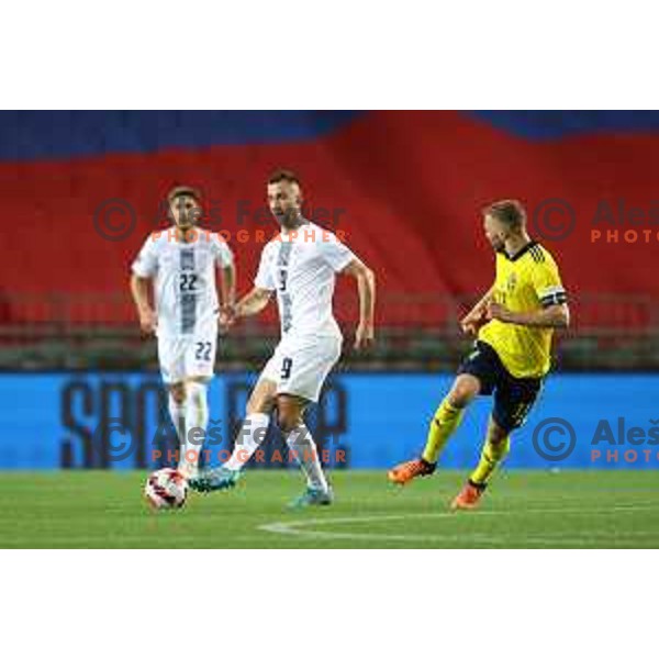 Andraz Sporar in action during UEFA Nations league football match between Slovenia and Sweden in SRC Stozice, Ljubljana, Slovenia on June 2, 2022