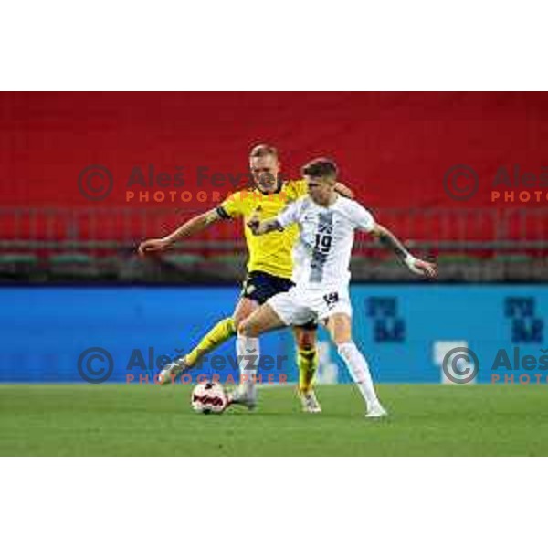 action during UEFA Nations league football match between Slovenia and Sweden in SRC Stozice, Ljubljana, Slovenia on June 2, 2022