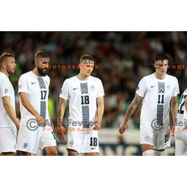 Zan Celar in action during UEFA Nations league football match between Slovenia and Sweden in SRC Stozice, Ljubljana, Slovenia on June 2, 2022