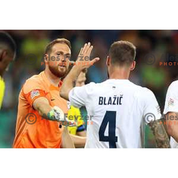Jan Oblak in action during UEFA Nations league football match between Slovenia and Sweden in SRC Stozice, Ljubljana, Slovenia on June 2, 2022