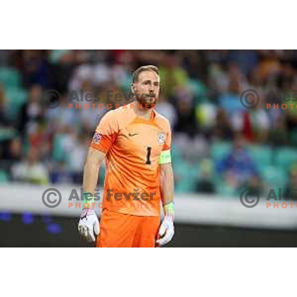 Jan Oblak in action during UEFA Nations league football match between Slovenia and Sweden in SRC Stozice, Ljubljana, Slovenia on June 2, 2022
