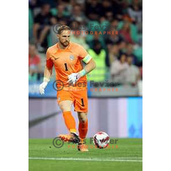 Jan Oblak in action during UEFA Nations league football match between Slovenia and Sweden in SRC Stozice, Ljubljana, Slovenia on June 2, 2022
