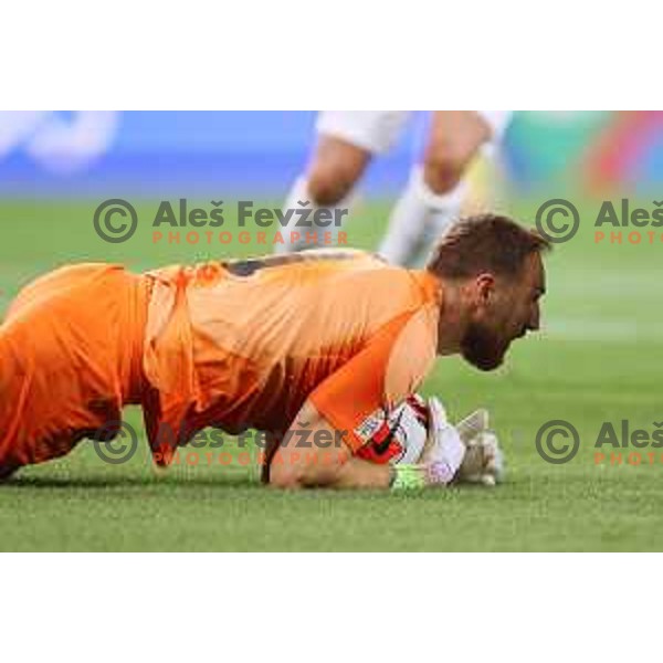 Jan Oblak in action during UEFA Nations league football match between Slovenia and Sweden in SRC Stozice, Ljubljana, Slovenia on June 2, 2022