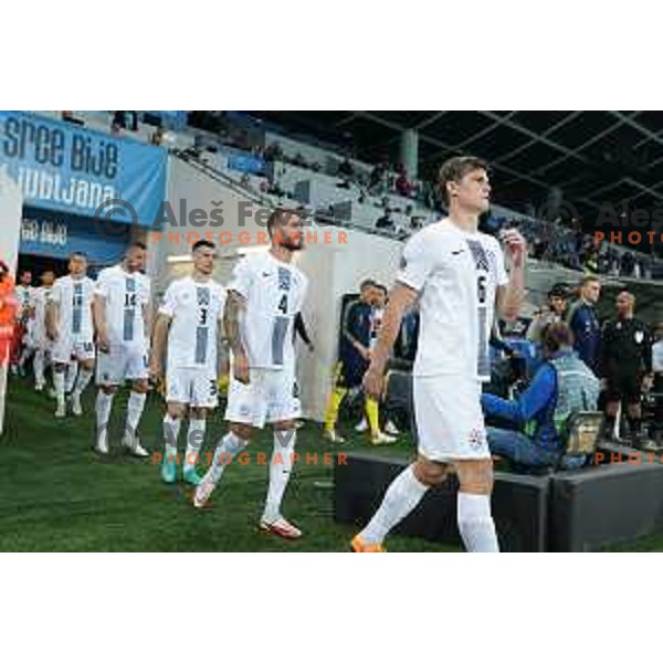 Miha Blazic and Jaka Bijol during UEFA Nations league football match between Slovenia and Sweden in SRC Stozice, Ljubljana, Slovenia on June 2, 2022