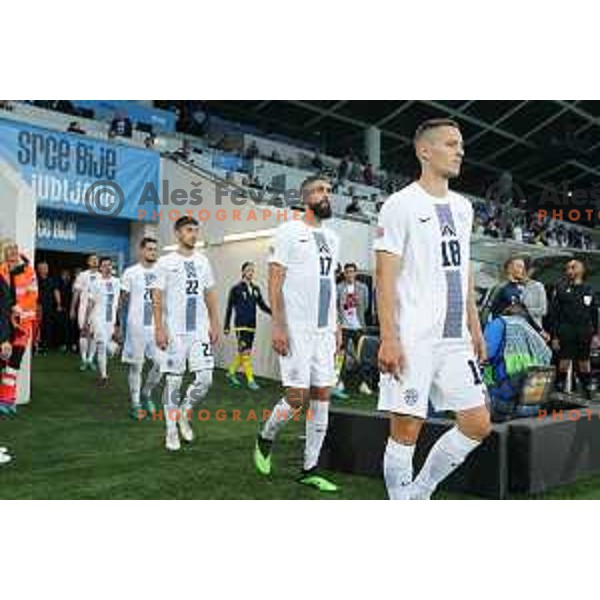 Zan Celar in action during UEFA Nations league football match between Slovenia and Sweden in SRC Stozice, Ljubljana, Slovenia on June 2, 2022