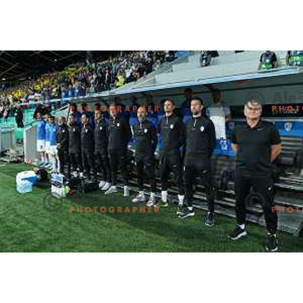 Milivoje Novakovic, Bostjan Cesar and Matjaz Kek during UEFA Nations league football match between Slovenia and Sweden in SRC Stozice, Ljubljana, Slovenia on June 2, 2022