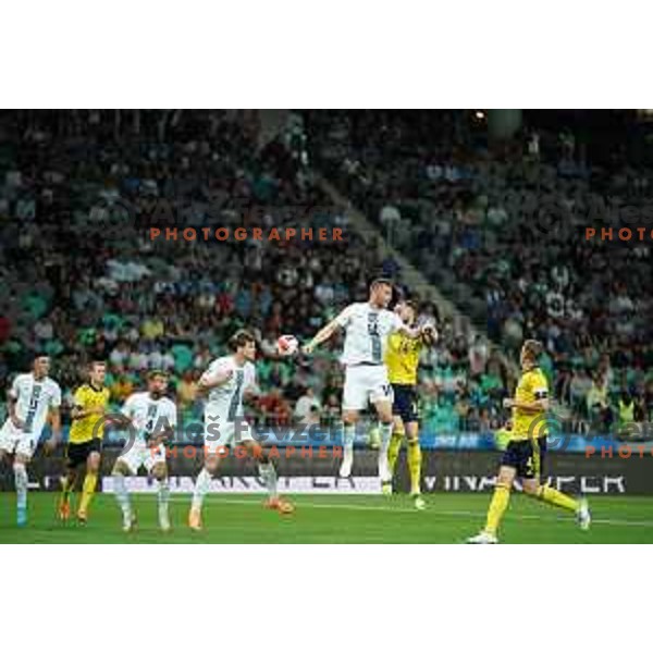 Jasmin Kurtic in action during UEFA Nations league football match between Slovenia and Sweden in SRC Stozice, Ljubljana, Slovenia on June 2, 2022