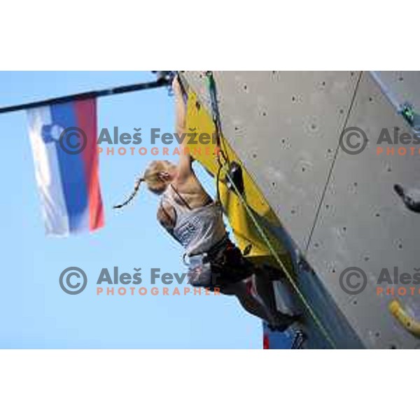 Janja Garnbret, winner in Women\'s Sports Climbing-Lead National Championship in Ljubljana, Slovenia on June 4, 2022