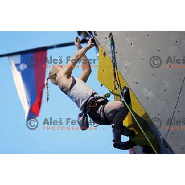 Janja Garnbret, winner in Women\'s Sports Climbing-Lead National Championship in Ljubljana, Slovenia on June 4, 2022