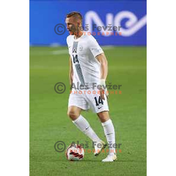 Jasmin Kurtic in action during UEFA Nations league football match between Slovenia and Sweden in SRC Stozice, Ljubljana, Slovenia on June 2, 2022