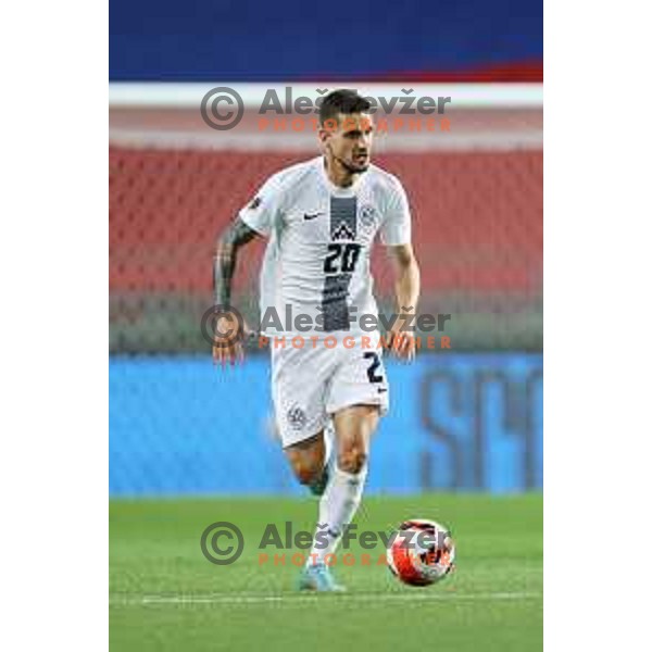 Petar Stojanovic in action during UEFA Nations league football match between Slovenia and Sweden in SRC Stozice, Ljubljana, Slovenia on June 2, 2022