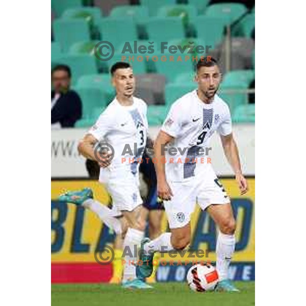 Andraz Sporar in action during UEFA Nations league football match between Slovenia and Sweden in SRC Stozice, Ljubljana, Slovenia on June 2, 2022