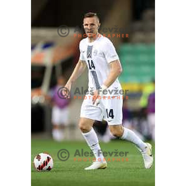 Jasmin Kurtic in action during UEFA Nations league football match between Slovenia and Sweden in SRC Stozice, Ljubljana, Slovenia on June 2, 2022