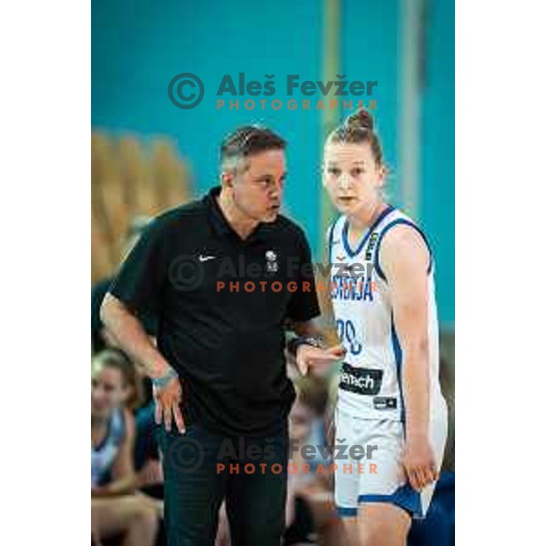 Lea Debeljak in action during women’s friendly basketball match between Slovenia and Greece in Dvorana Lukna, Maribor, Slovenia on June 9, 2022. Photo: Jure Banfi/www.alesfevzer.com