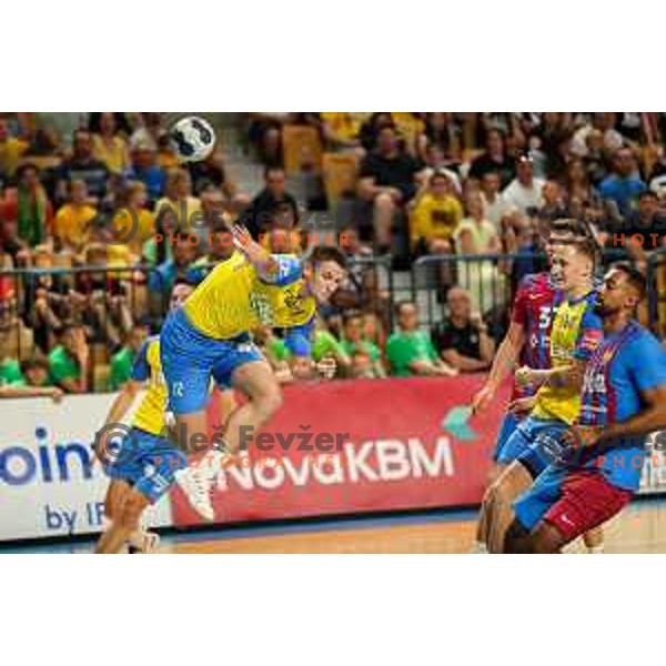 Radojica Cepic in action during friendly match between Celje Pivovarna Lasko and Barcelona in Celje, Slovenia on June 11, 2022