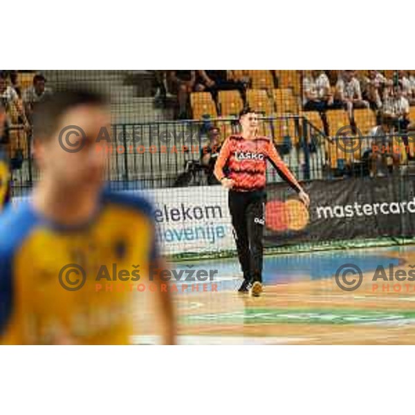 Gal Gabersek in action during friendly match between Celje Pivovarna Lasko and Barcelona in Celje, Slovenia on June 11, 2022