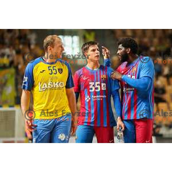 Domen Makuc in action during friendly match between Celje Pivovarna Lasko and Barcelona in Celje, Slovenia on June 11, 2022