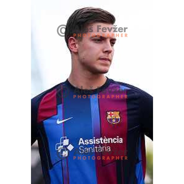 Domen Makuc before friendly match between Celje Pivovarna Lasko and Barcelona in Celje, Slovenia on June 11, 2022