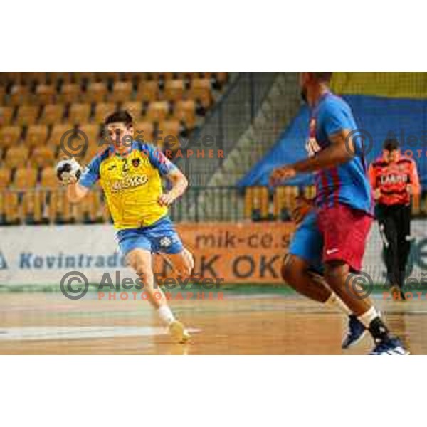 Tilen Strmljan in action during friendly match between Celje Pivovarna Lasko and Barcelona in Celje, Slovenia on June 11, 2022