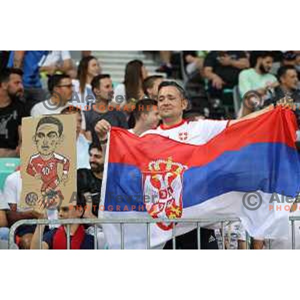 action during UEFA Nations league football match between Slovenia and Serbia in SRC Stozice, Ljubljana, Slovenia on June 12, 2022 
