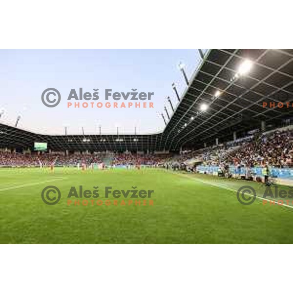 action during UEFA Nations league football match between Slovenia and Serbia in SRC Stozice, Ljubljana, Slovenia on June 12, 2022 
