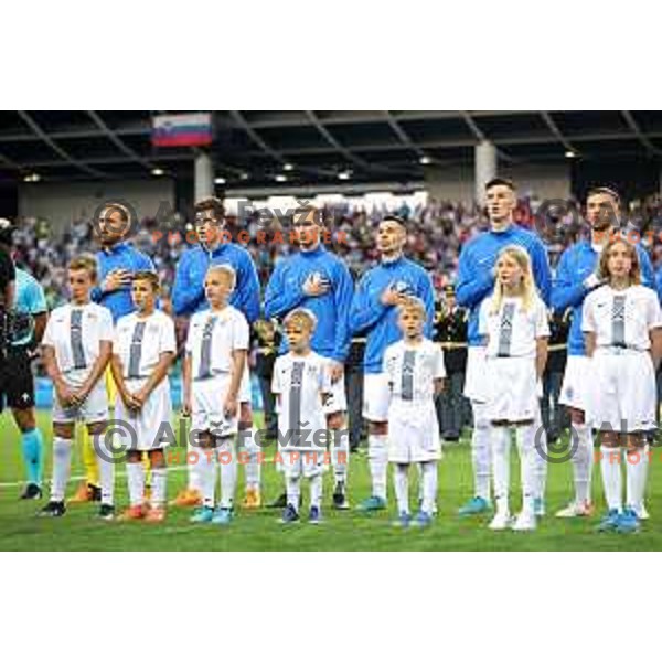 action during UEFA Nations league football match between Slovenia and Serbia in SRC Stozice, Ljubljana, Slovenia on June 12, 2022 