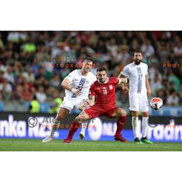 David Brekalo in action during UEFA Nations league football match between Slovenia and Serbia in SRC Stozice, Ljubljana, Slovenia on June 12, 2022 