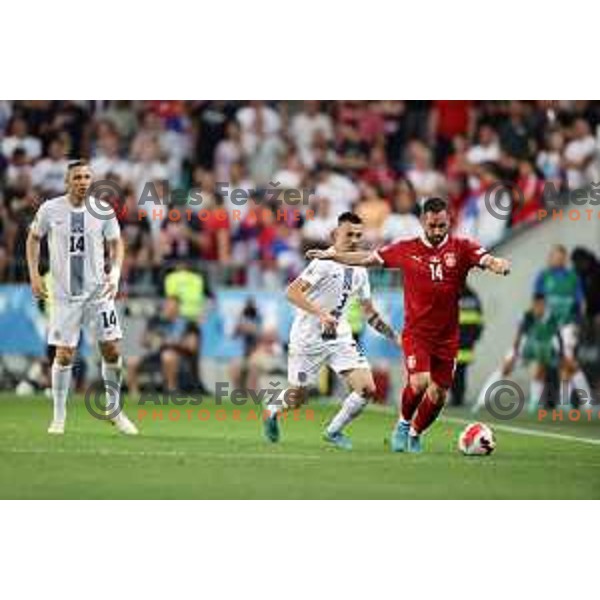 Gregor Sikosek in action during UEFA Nations league football match between Slovenia and Serbia in SRC Stozice, Ljubljana, Slovenia on June 12, 2022 