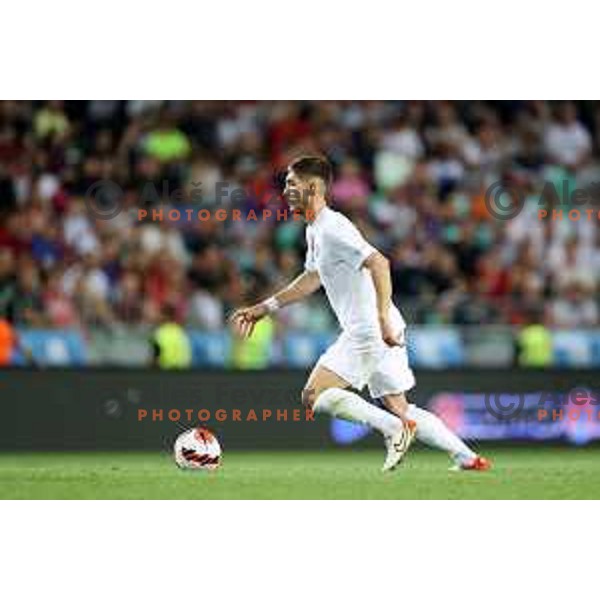 Adam Gnezda Cerin in action during UEFA Nations league football match between Slovenia and Serbia in SRC Stozice, Ljubljana, Slovenia on June 12, 2022 
