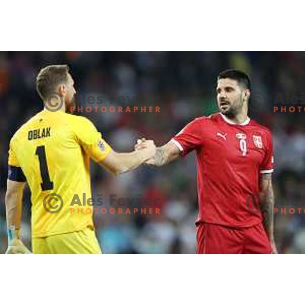 Jan Oblak during UEFA Nations league football match between Slovenia and Serbia in SRC Stozice, Ljubljana, Slovenia on June 12, 2022 