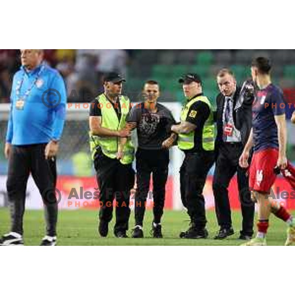 action during UEFA Nations league football match between Slovenia and Serbia in SRC Stozice, Ljubljana, Slovenia on June 12, 2022