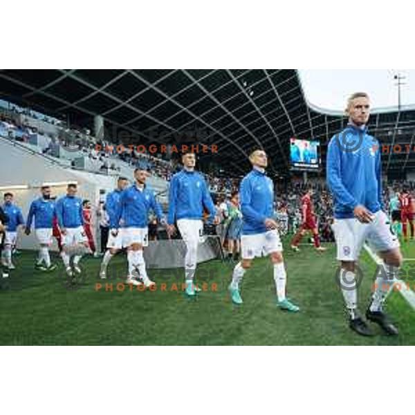 Zan Karnicnik in action during UEFA Nations league football match between Slovenia and Serbia in SRC Stozice, Ljubljana, Slovenia on June 12, 2022 